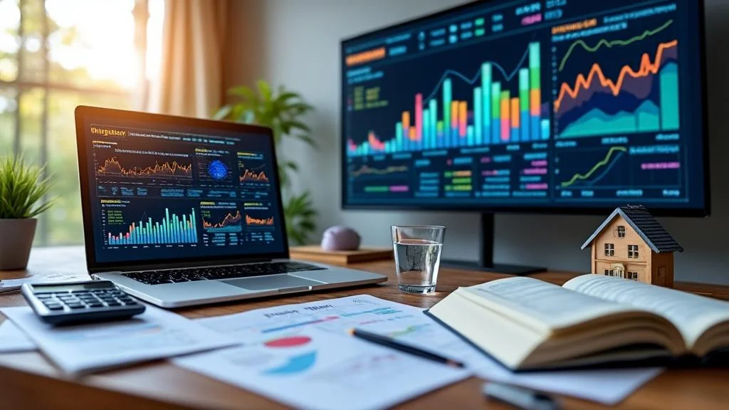 Calcul rendement placement : tableau d'analyse financière avec graphiques et calculs d'investissements